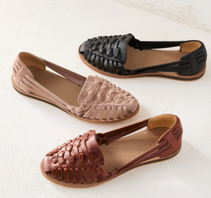 Sandales Huarache en cuir faites à la main – Ballerines tressées pour femmes