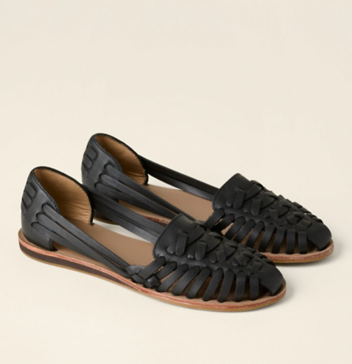 Sandales Huarache en cuir faites à la main – Ballerines tressées pour femmes