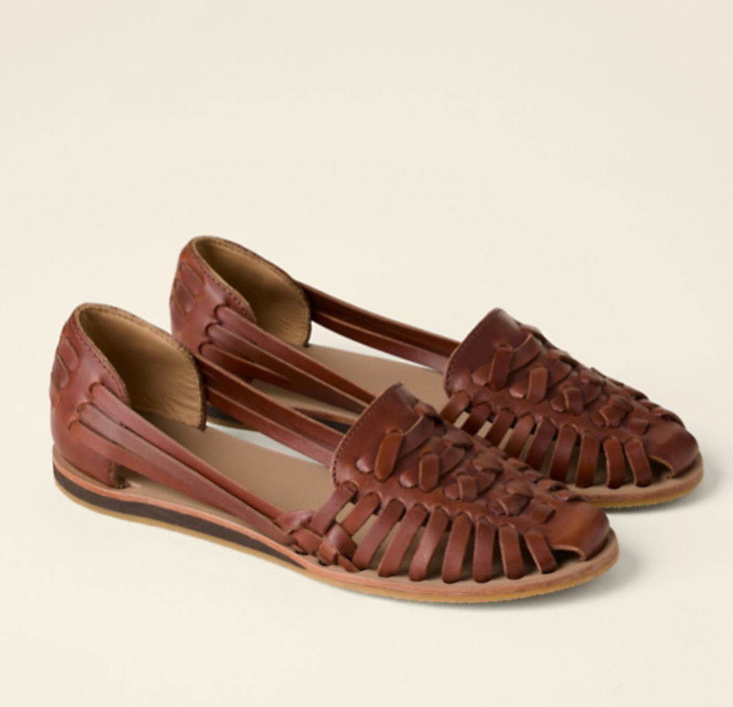 Sandales Huarache en cuir faites à la main – Ballerines tressées pour femmes
