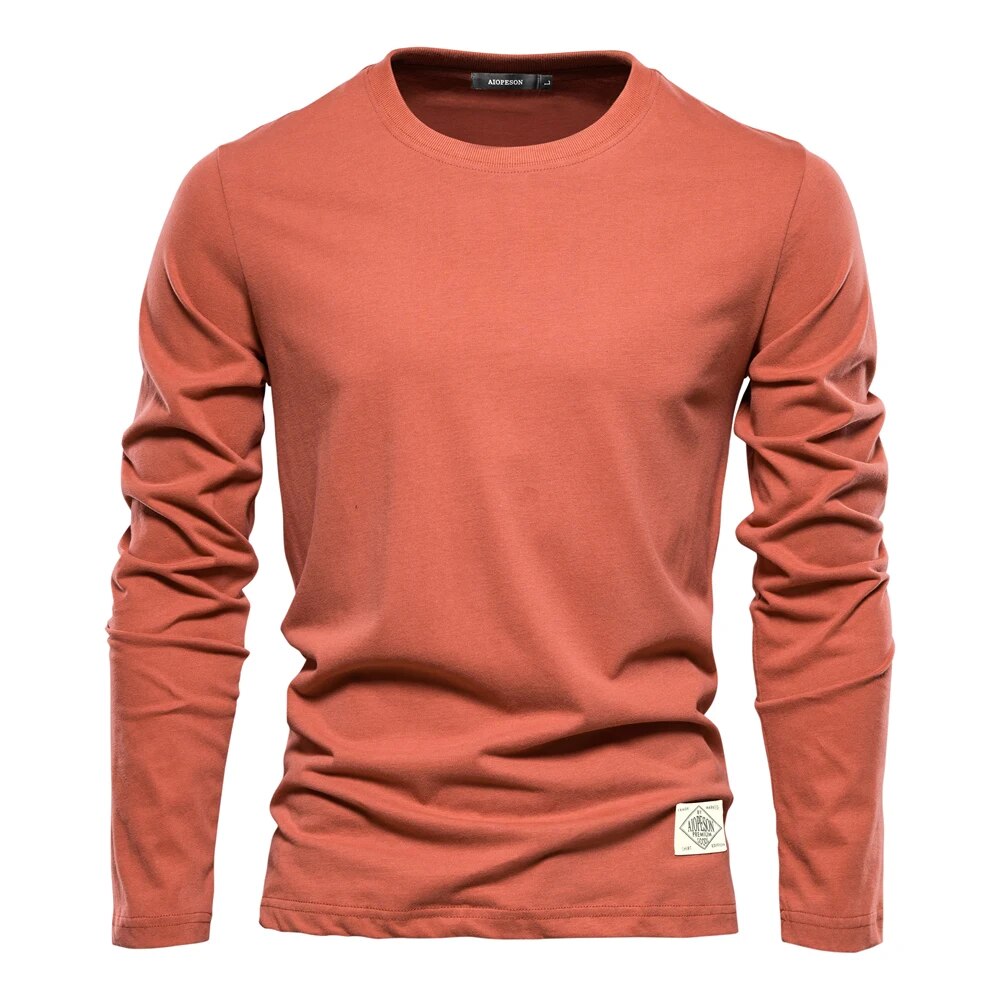 T-shirt bas à manches longues pour hommes – slim fit à manches longues en coton pour le quotidien et le superposition