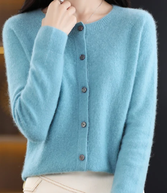 Rochelle - Cardigan à col en O Pull pour femme