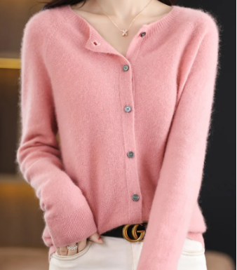 Rochelle - Cardigan à col en O Pull pour femme