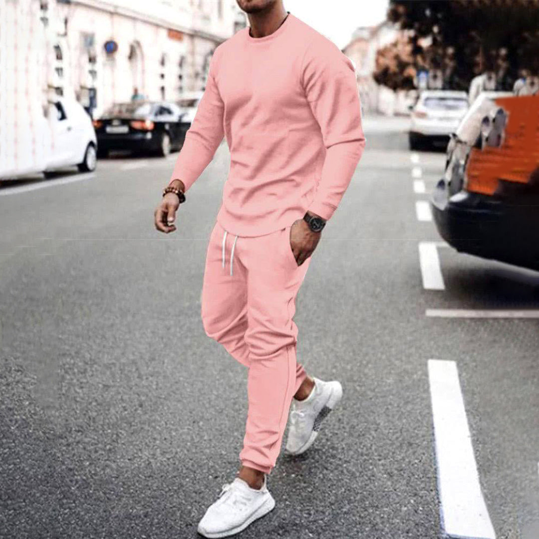 Survêtement homme – Ensemble de loisirs deux pièces avec sweat-shirt et pantalon de jogging pour sport, quotidien et style urbain