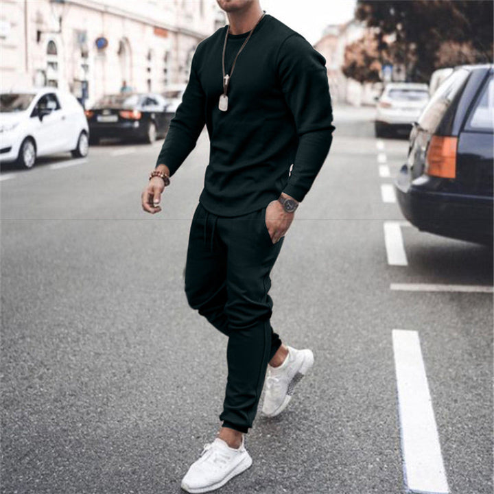 Survêtement homme – Ensemble de loisirs deux pièces avec sweat-shirt et pantalon de jogging pour sport, quotidien et style urbain