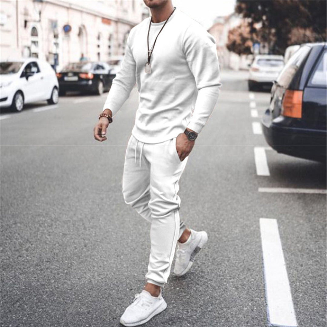 Survêtement homme – Ensemble de loisirs deux pièces avec sweat-shirt et pantalon de jogging pour sport, quotidien et style urbain