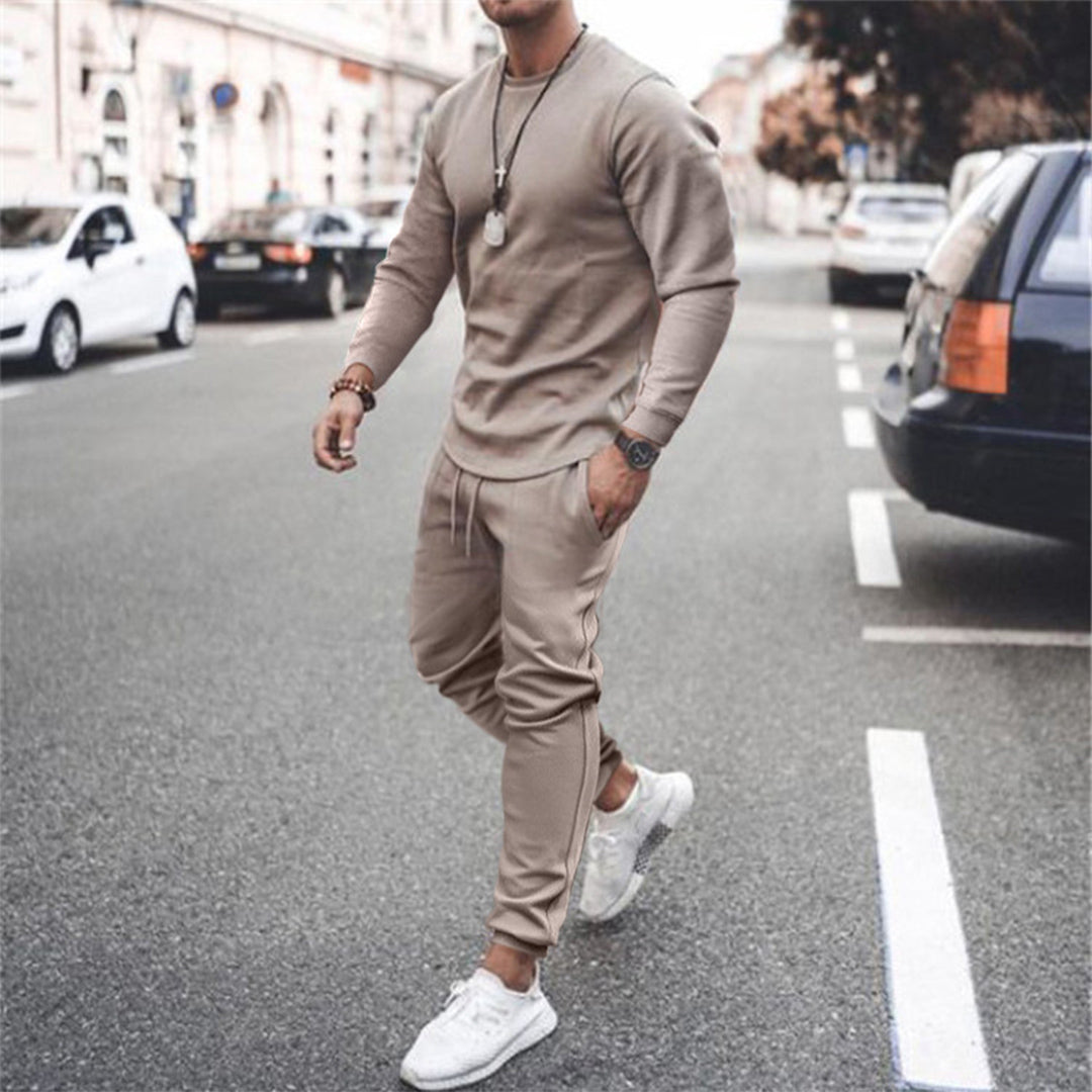 Survêtement homme – Ensemble de loisirs deux pièces avec sweat-shirt et pantalon de jogging pour sport, quotidien et style urbain