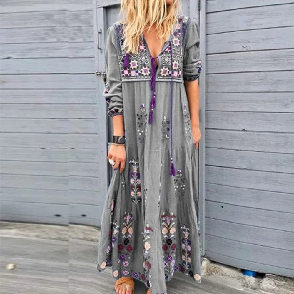 Vivi - Lässiges Maxikleid - Boho - Leinen - Für verschiedene Zwecke für Damen