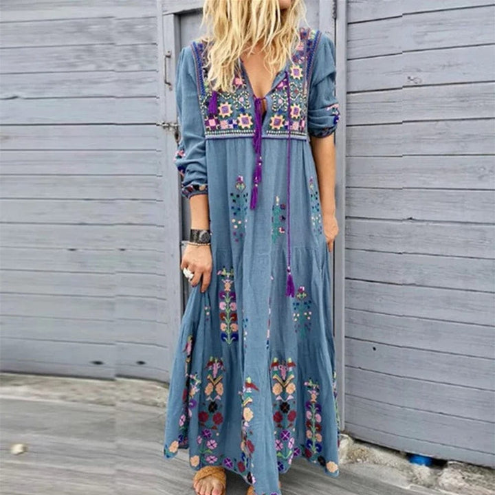 Vivi - Lässiges Maxikleid - Boho - Leinen - Für verschiedene Zwecke für Damen