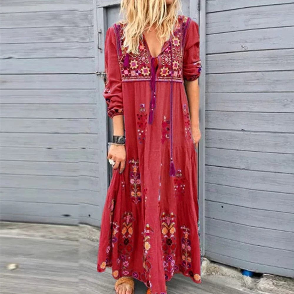 Vivi - Lässiges Maxikleid - Boho - Leinen - Für verschiedene Zwecke für Damen