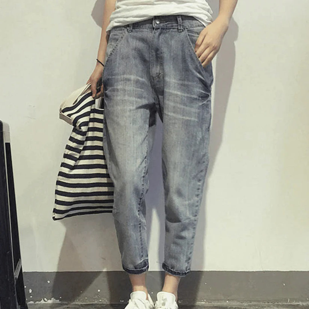 Damen Boyfriend Jeans im Baggy-Style mit hohem Bund – Lässige Relax-Fit Jeanshose für Alltag & Freizeit