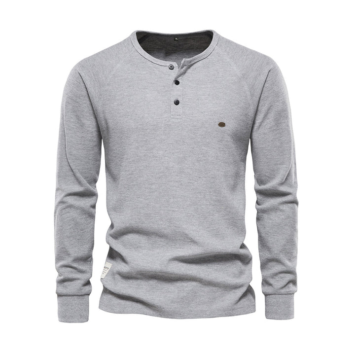 Herren Henley Langarmshirt mit Knopfleiste – Bequemes Freizeitshirt mit Rundhals für Alltag, Layering & Streetstyle