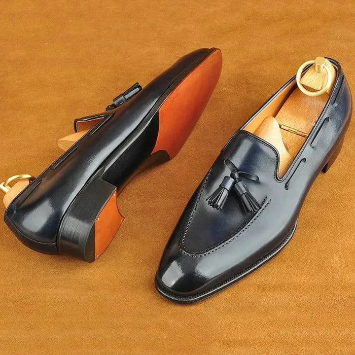 Mocassins élégants pour hommes avec détail pompon – Mocassins confortables en similicuir pour affaires, mariage et loisirs – Mocassins antidérapants au design classique