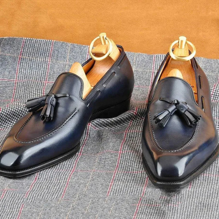 Mocassins élégants pour hommes avec détail pompon – Mocassins confortables en similicuir pour affaires, mariage et loisirs – Mocassins antidérapants au design classique