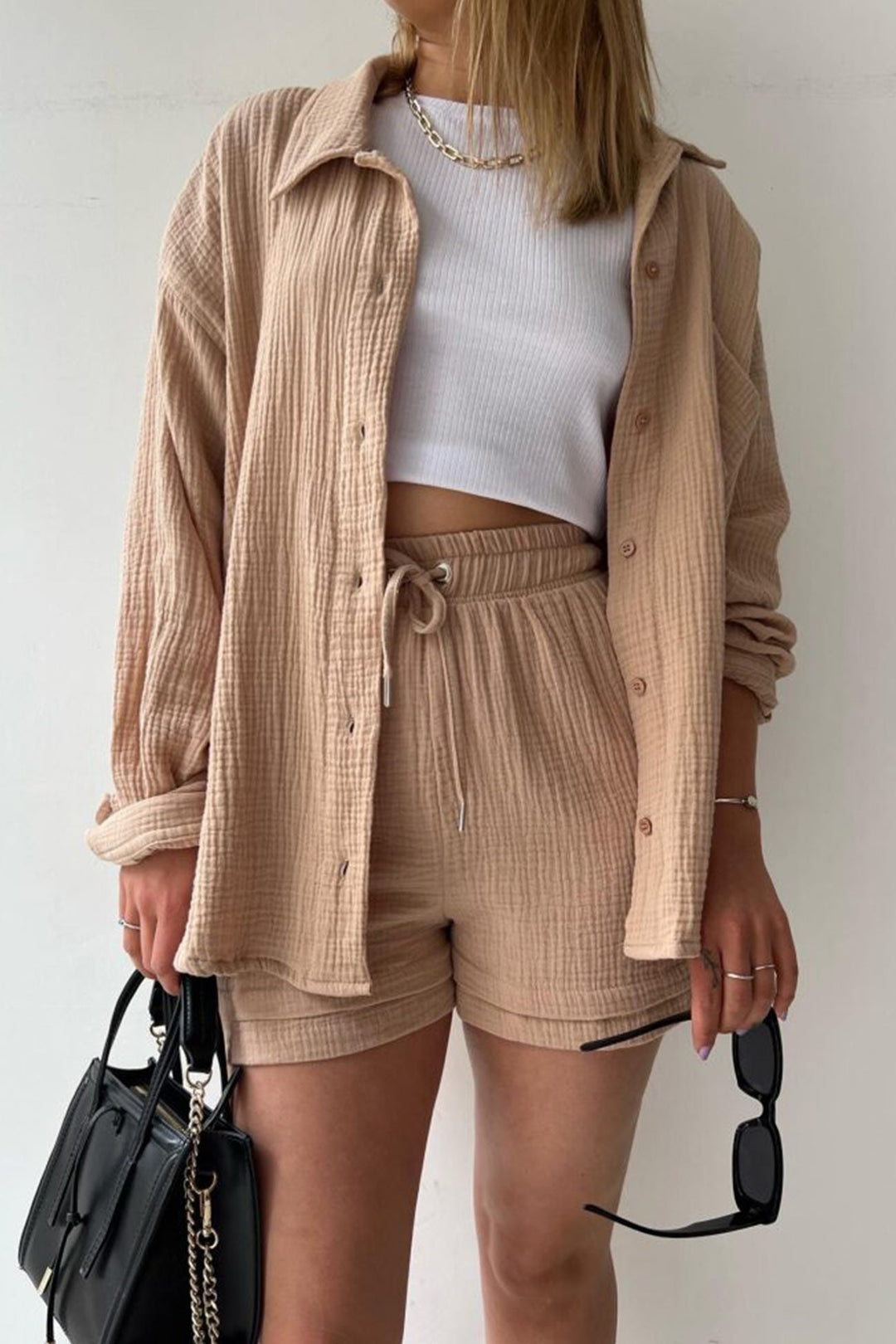 Eize - lässiges Sommer-Chic-Set [Bluse+Kurze Hosen]