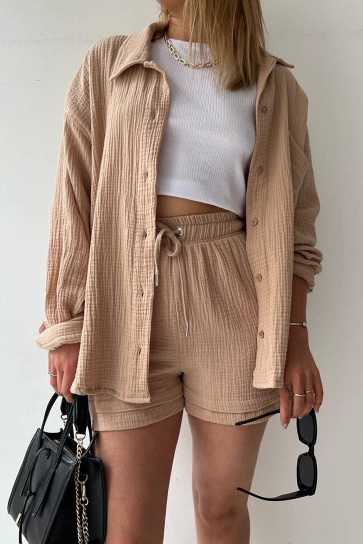 Eize - lässiges Sommer-Chic-Set [Bluse+Kurze Hosen]