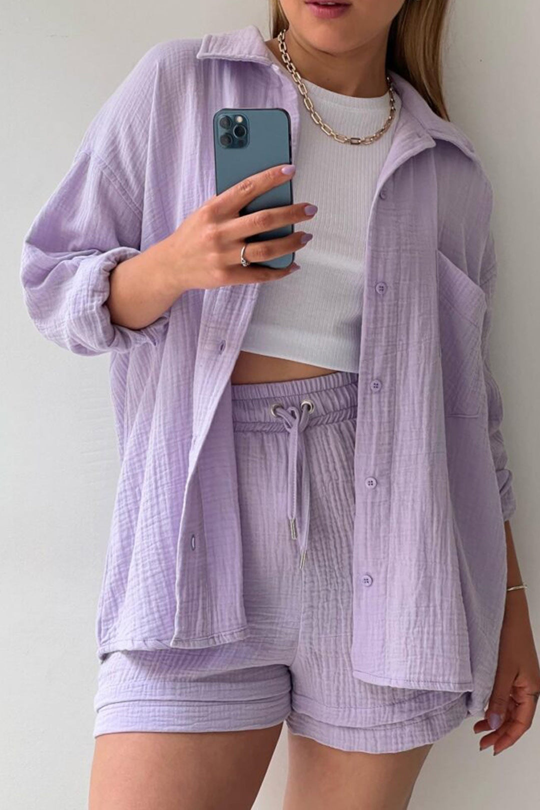 Eize - lässiges Sommer-Chic-Set [Bluse+Kurze Hosen]