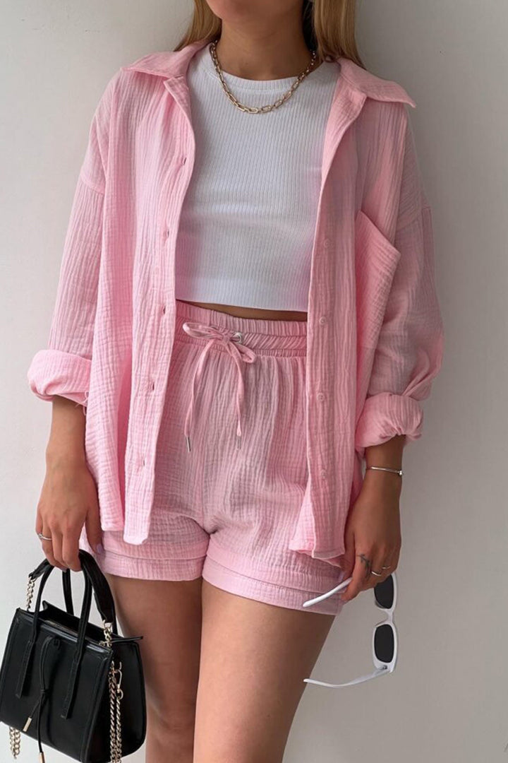 Eize - lässiges Sommer-Chic-Set [Bluse+Kurze Hosen]