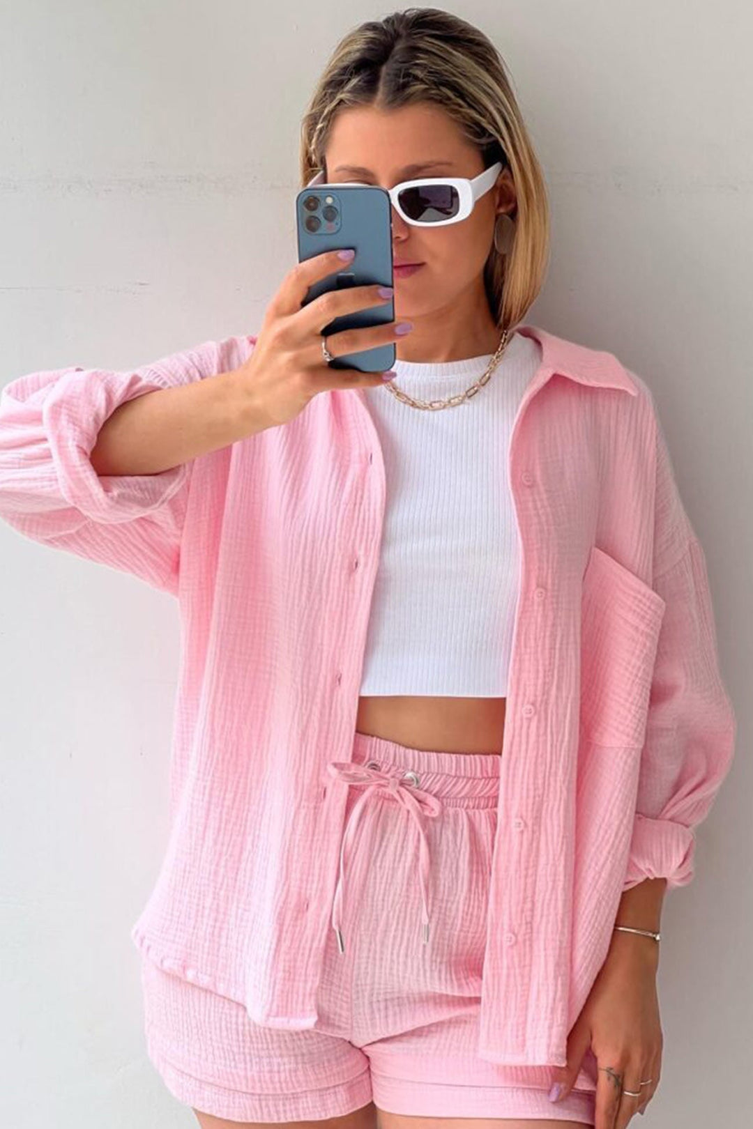 Eize - lässiges Sommer-Chic-Set [Bluse+Kurze Hosen]