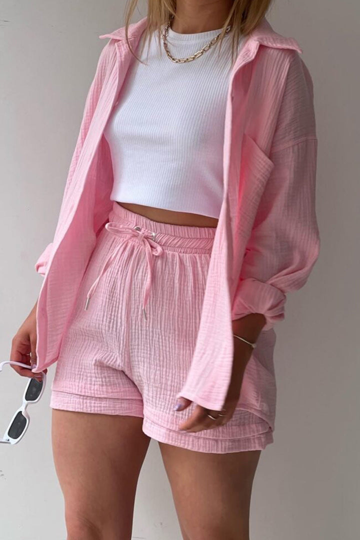 Eize - lässiges Sommer-Chic-Set [Bluse+Kurze Hosen]
