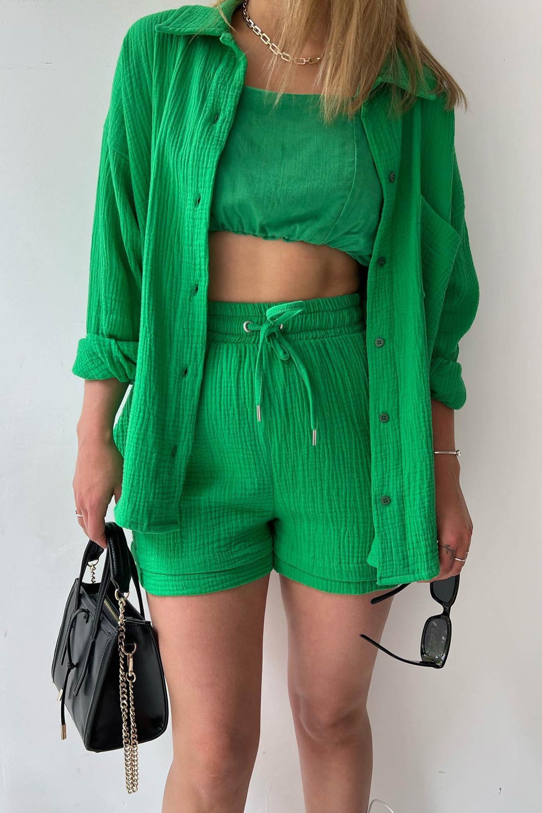 Eize - lässiges Sommer-Chic-Set [Bluse+Kurze Hosen]