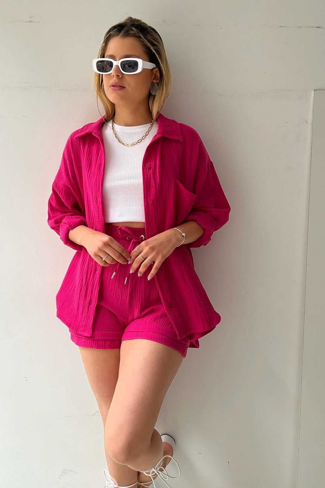 Eize - lässiges Sommer-Chic-Set [Bluse+Kurze Hosen]