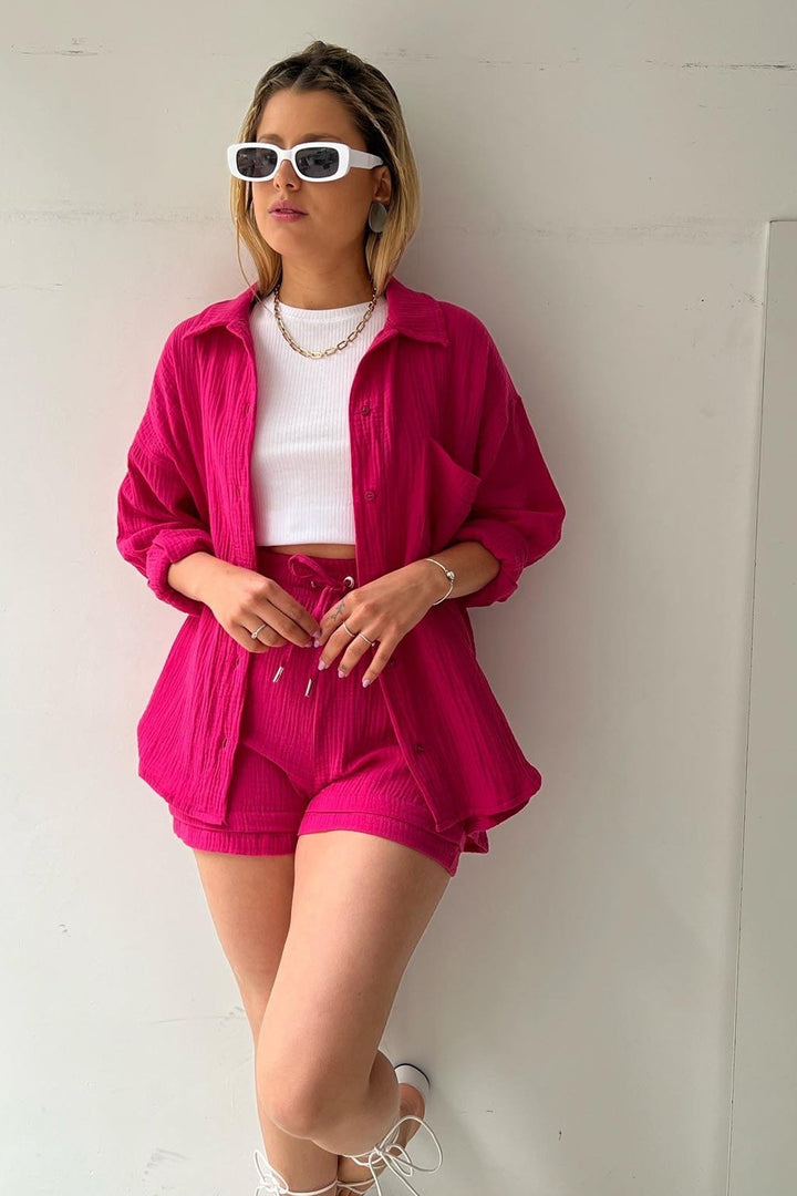 Eize - lässiges Sommer-Chic-Set [Bluse+Kurze Hosen]