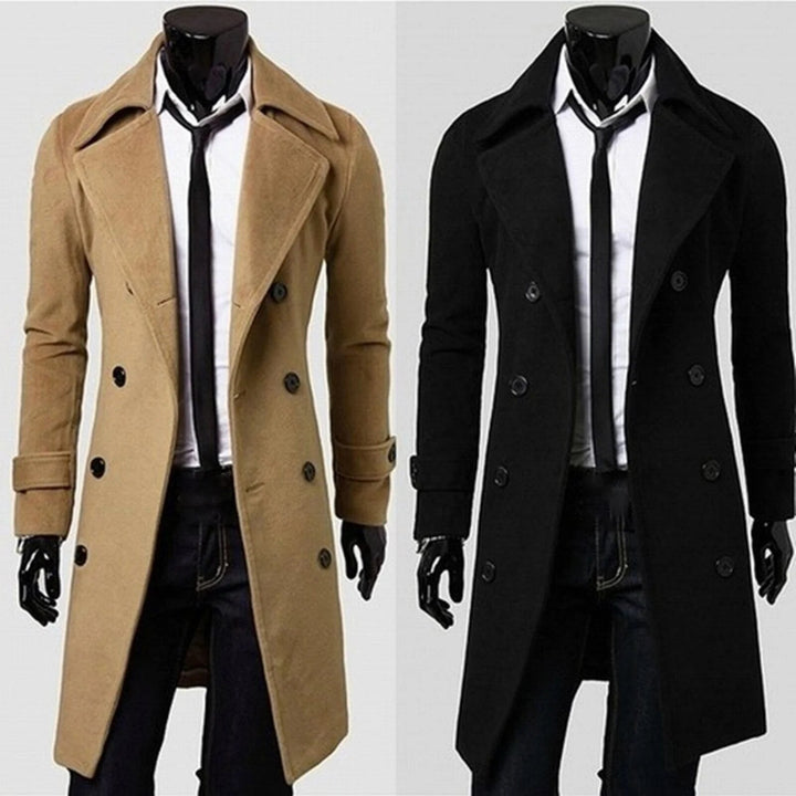 Darrick - Giacca trenchcoat antivento con doppia fila di bottoni