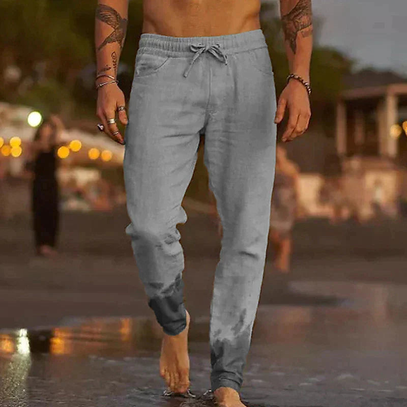 Sommer strand lange leinenhose für herren