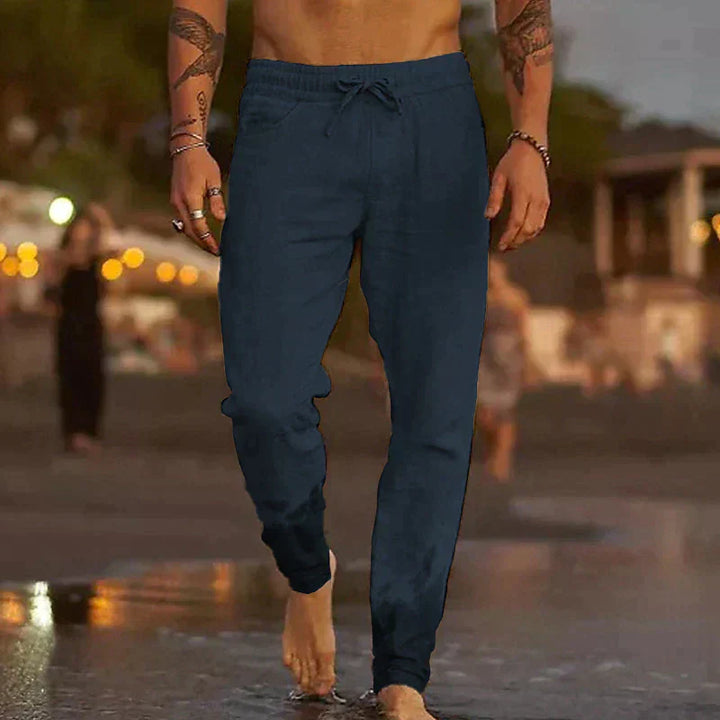 Sommer strand lange leinenhose für herren