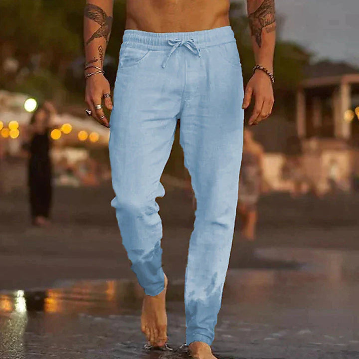 Sommer strand lange leinenhose für herren