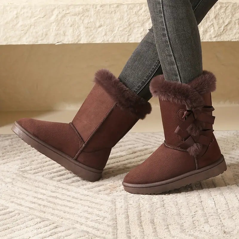 Women's Snow Boots Classic Mid-Length Fur-Lined Fashion Winter Boots