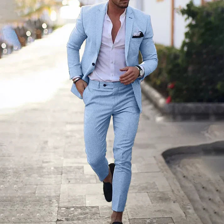 Costume homme slim fit 2 pièces – Veste élégante & pantalon pour mariage, affaires & occasions festives