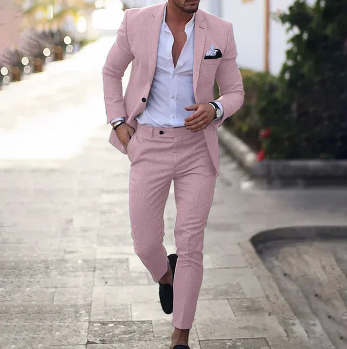 Costume homme slim fit 2 pièces – Veste élégante & pantalon pour mariage, affaires & occasions festives