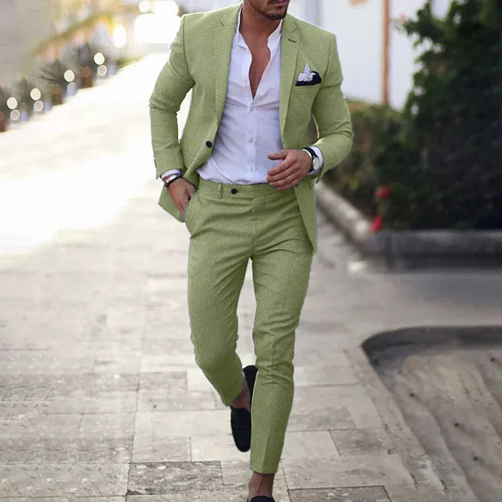 Costume homme slim fit 2 pièces – Veste élégante & pantalon pour mariage, affaires & occasions festives