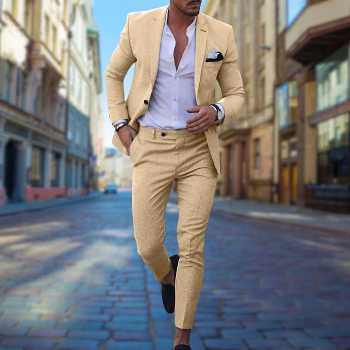 Costume élégant homme slim fit – ensemble 2 pièces avec veste & pantalon pour affaires, mariage & occasions spéciales