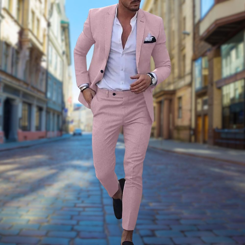 Costume élégant homme slim fit – ensemble 2 pièces avec veste & pantalon pour affaires, mariage & occasions spéciales