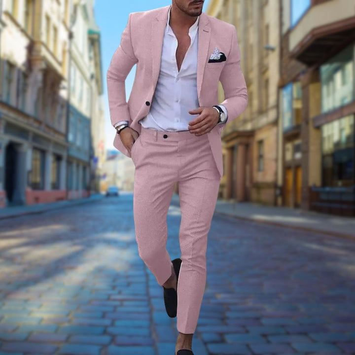 Costume élégant homme slim fit – ensemble 2 pièces avec veste & pantalon pour affaires, mariage & occasions spéciales