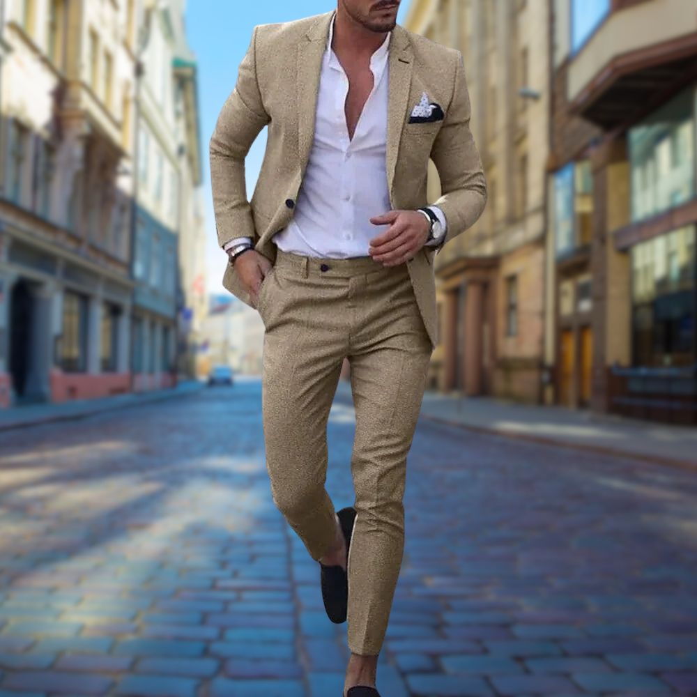 Costume élégant homme slim fit – ensemble 2 pièces avec veste & pantalon pour affaires, mariage & occasions spéciales