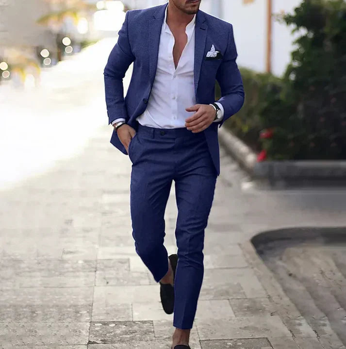 Costume homme slim fit 2 pièces – Veste élégante & pantalon pour mariage, affaires & occasions festives