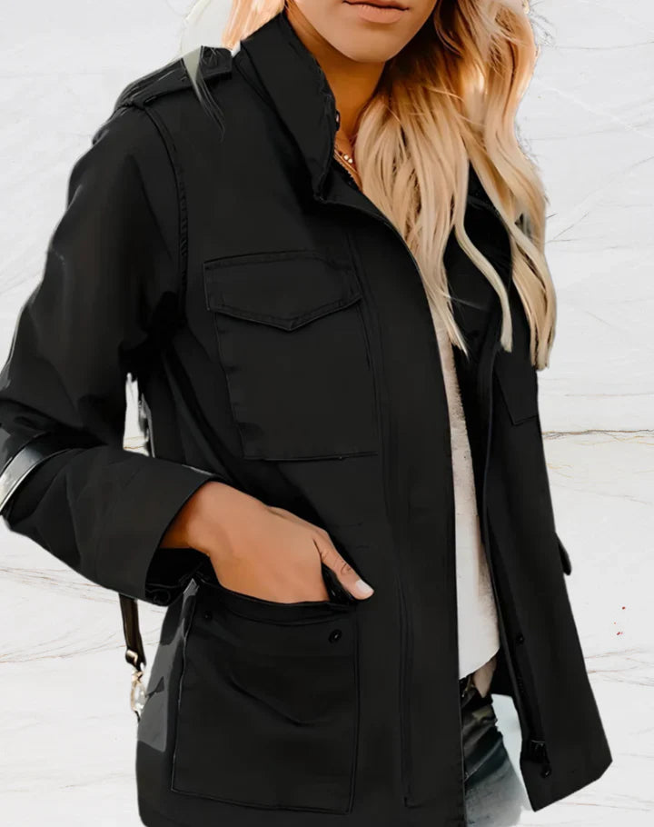 Damen Utility-Jacke mit aufgesetzten Taschen – Casual Street Style für jede Jahreszeit