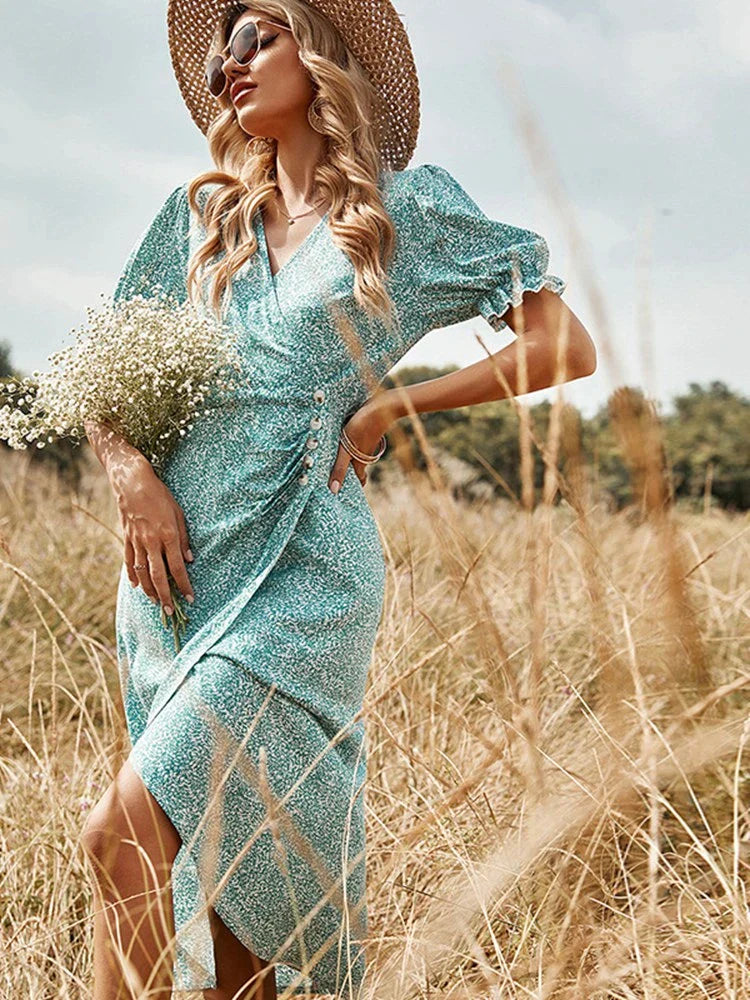 CORA - Robe plissée imprimée