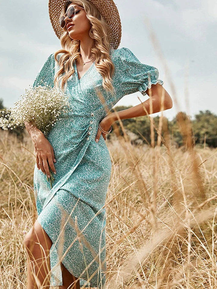 CORA - Robe plissée imprimée