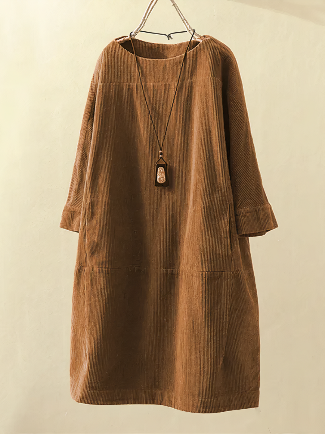 Nancy - Robe en velours côtelé coupe A