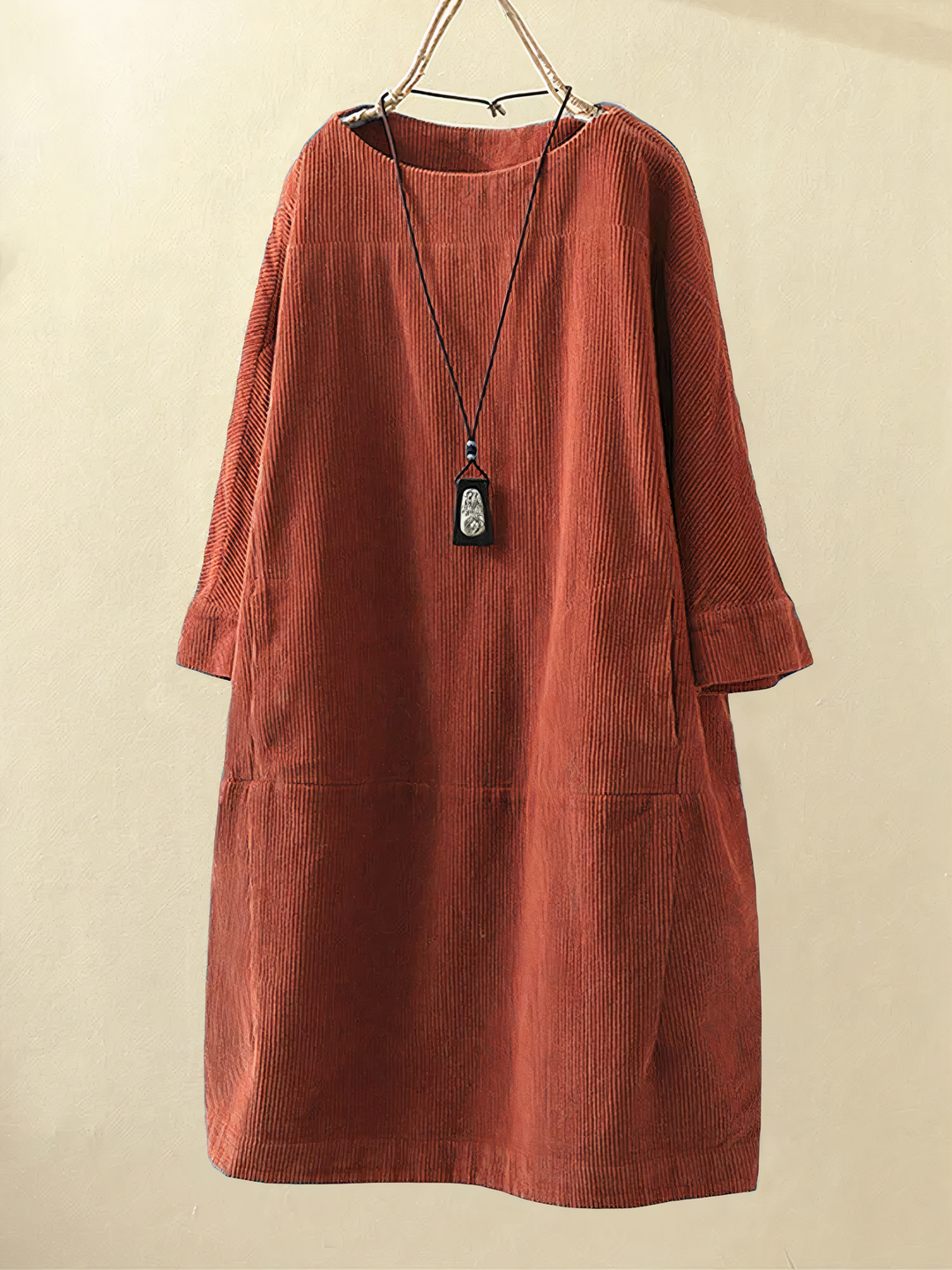 Nancy - Robe en velours côtelé coupe A