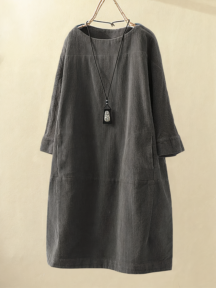 Nancy - Robe en velours côtelé coupe A