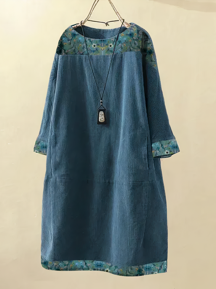 Nancy - Robe en velours côtelé coupe A