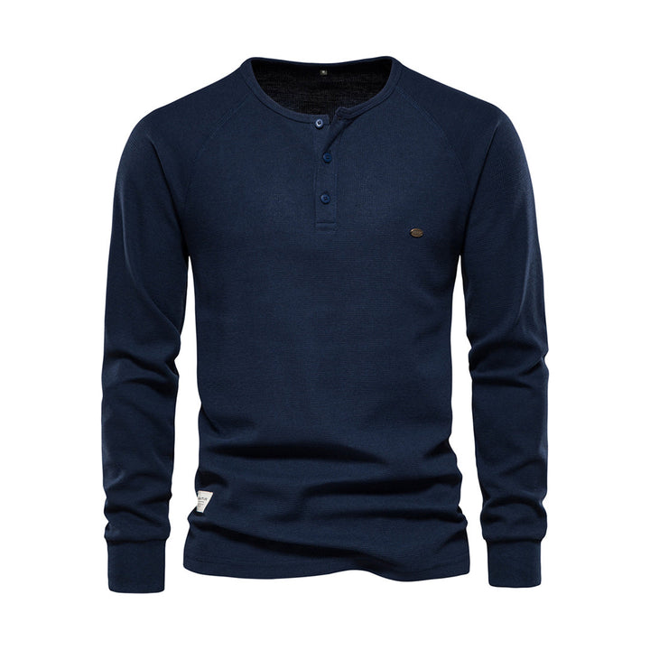 Herren Henley Langarmshirt mit Knopfleiste – Bequemes Freizeitshirt mit Rundhals für Alltag, Layering & Streetstyle