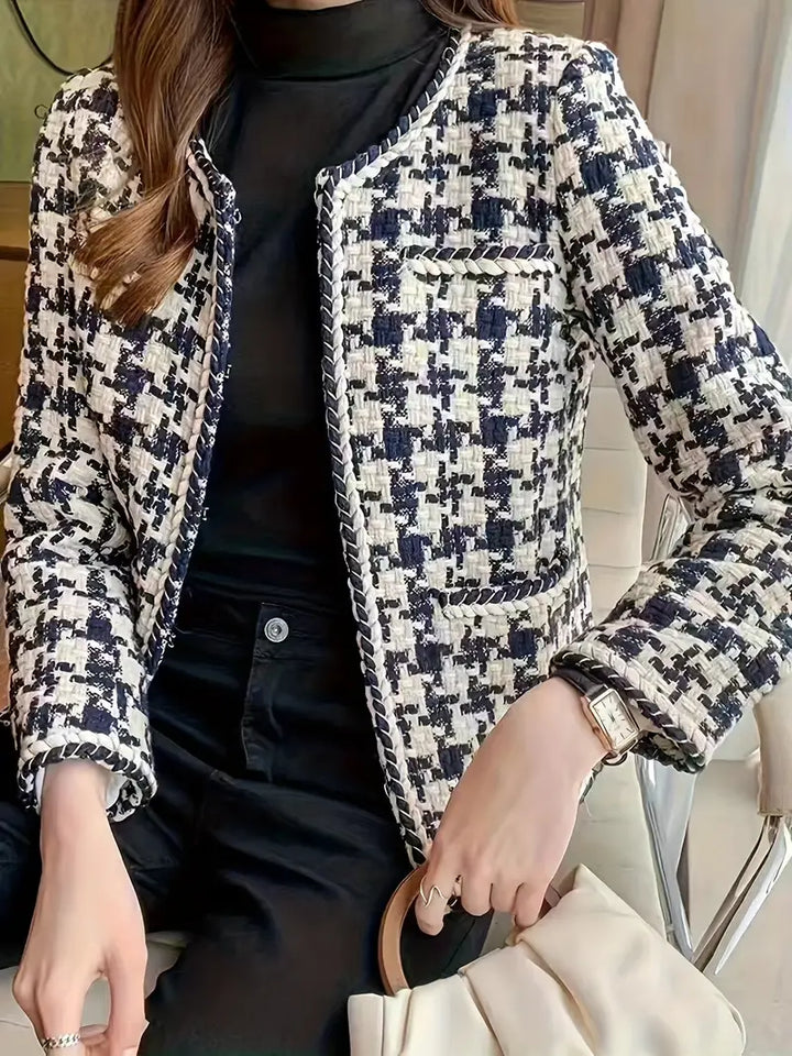 Brice - motivo pied de poule, giacca aperta, outfit casual a maniche lunghe