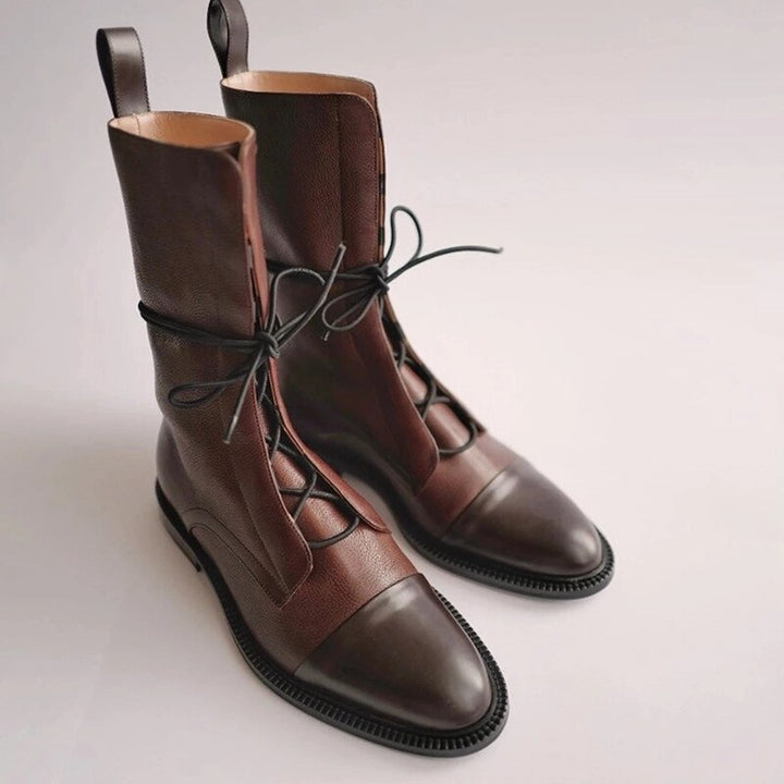Klassische Stilvolle Faux Glattleder Stiefeletten für Damen | Perfekt für den Alltag