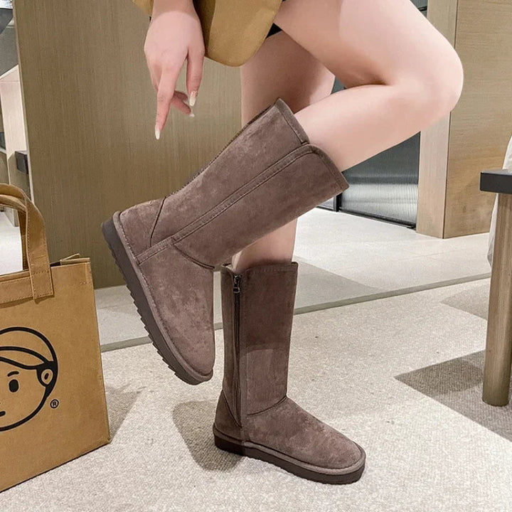 Casual Flache Wildleder Stiefeletten mit Reißverschluss für Damen | Perfekt für den Alltag